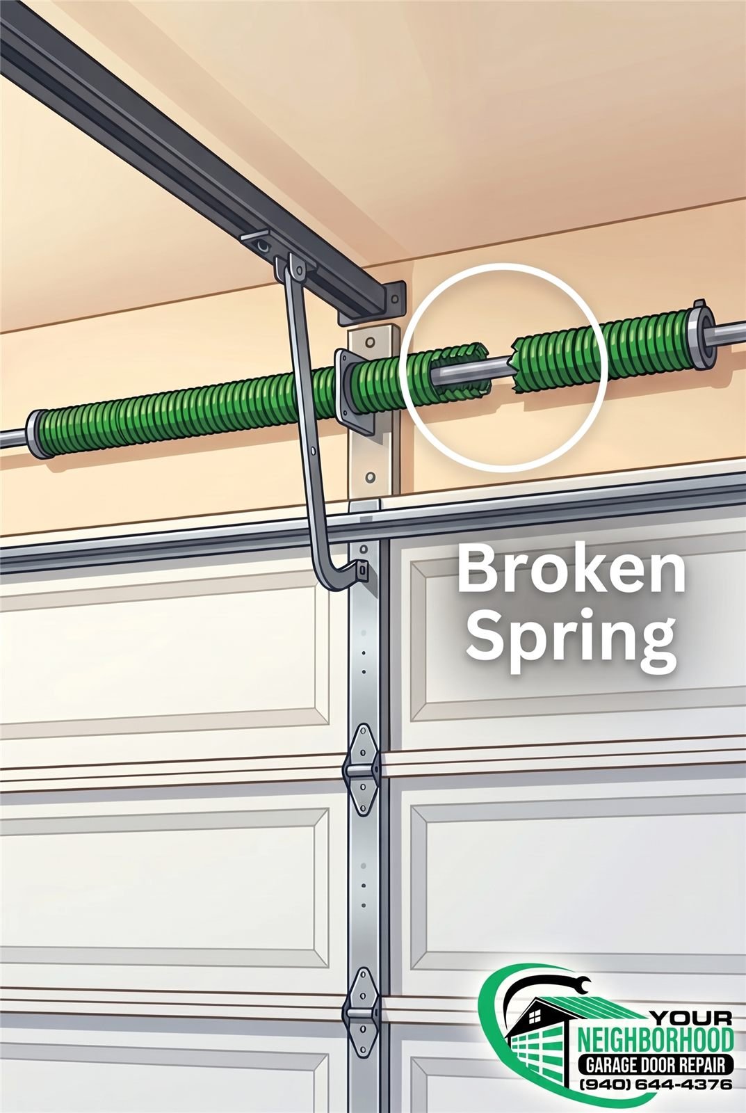 Broken garage door spring repair in DFW