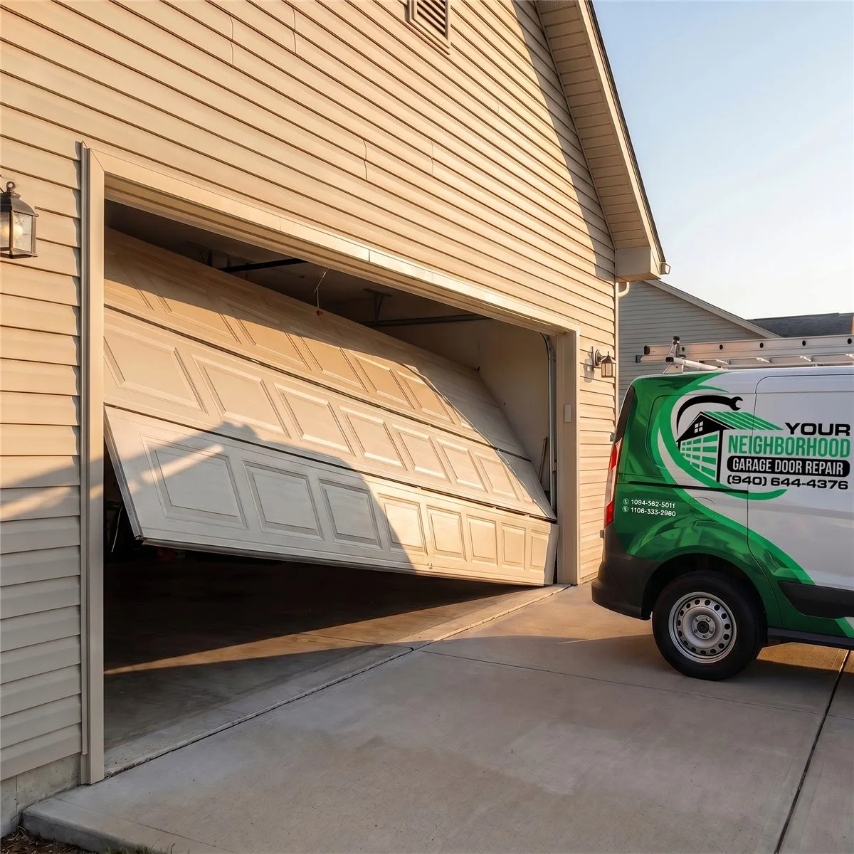 Garage door off track repair