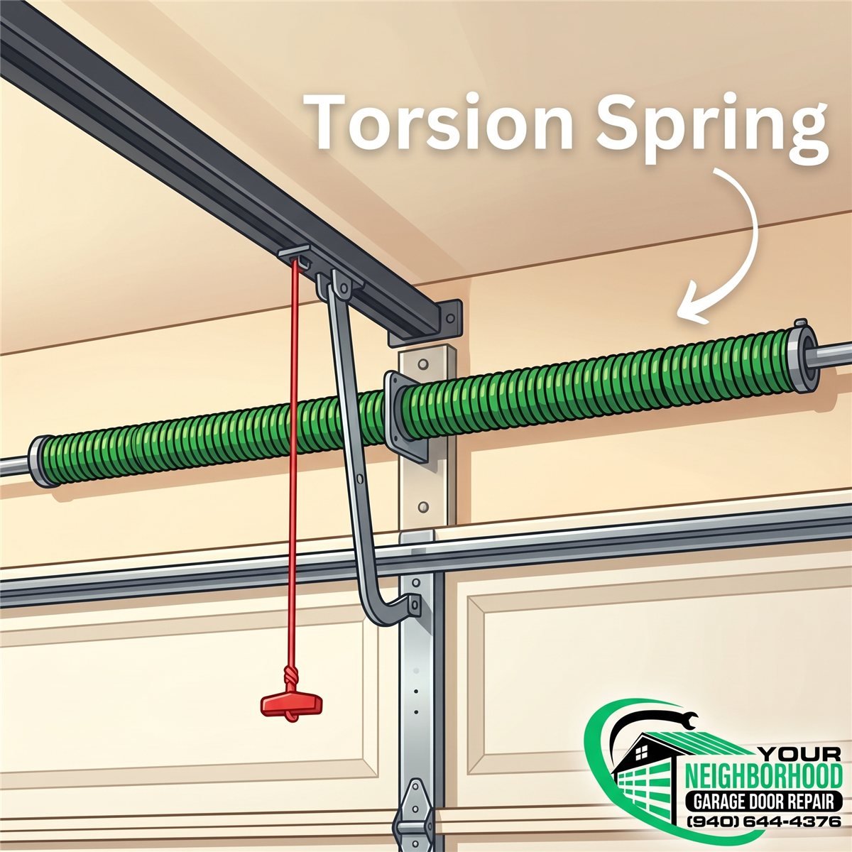 Garage door torsion spring repair and replacement