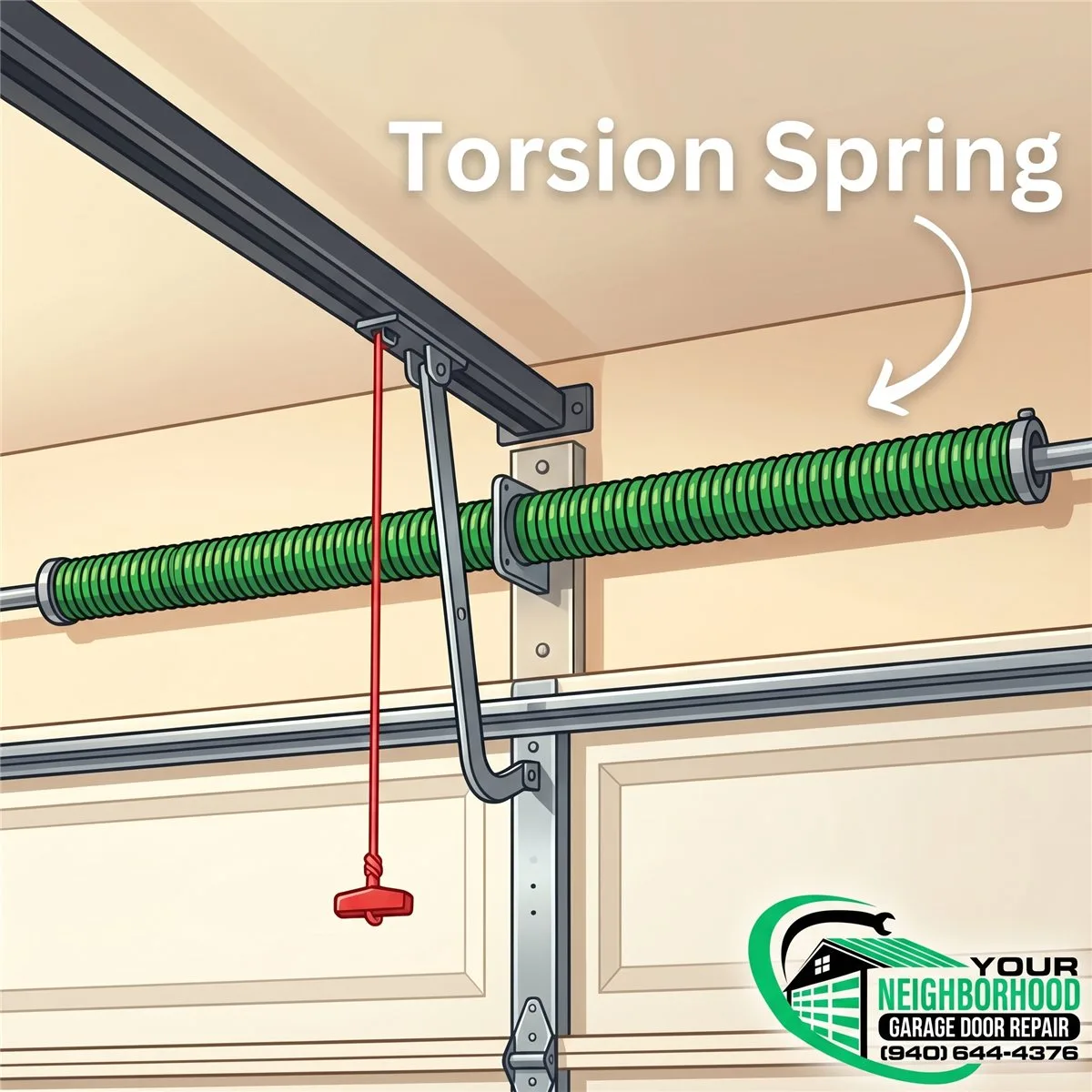 Garage door torsion spring repair and replacement